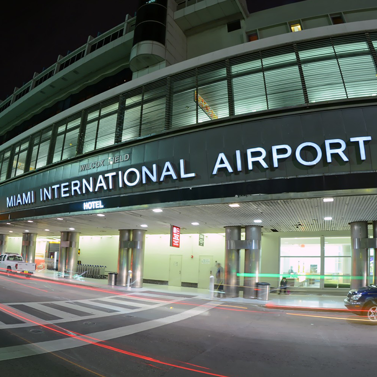 Exterior view of Miami International Airport (MIA), a key travel hub served by Miami Premier Transportation's luxury airport transfer services